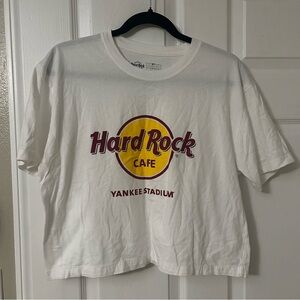 Hard Rock Cafe Yankee Stadium White Crop Tee